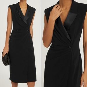 REISS Tuxedo Sleeveless Black Sheath Cecile Cocktail Midi Dress